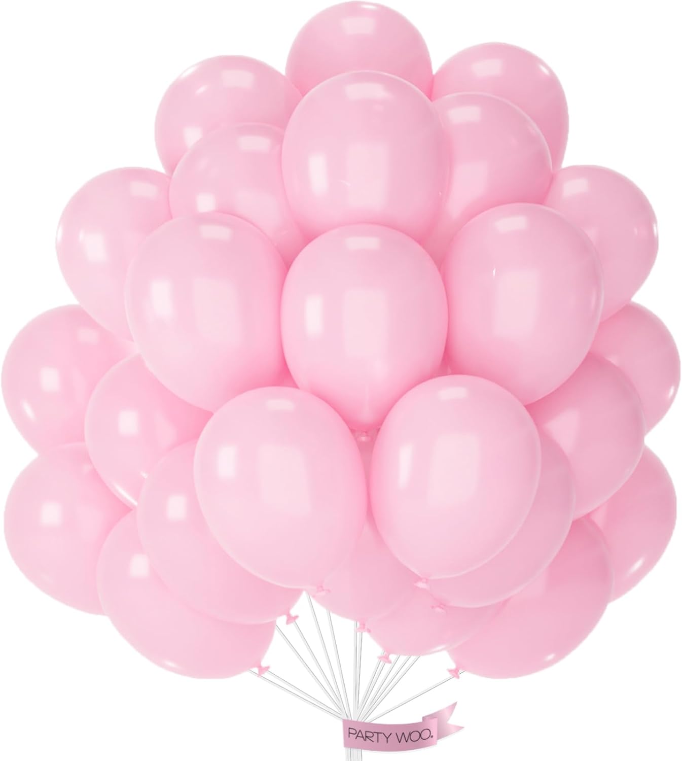 PartyWoo Light Pink Balloons - 101pcs 12 Inch Pastel Balloons for Baby Shower & Birthday Decor