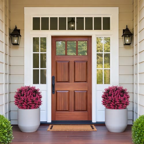 Set of 2 Artificial Eucalyptus Topiary Ball Trees, 18-inch UV Resistant