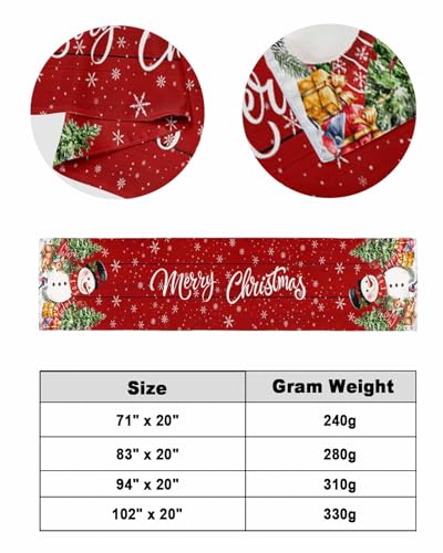 Red Christmas Snowman Bed Runner for Full/Queen Size Bed (83x20 Inches)