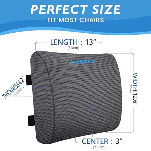 Memory Foam Lumbar Support Pillow for Office & Gaming Chairs