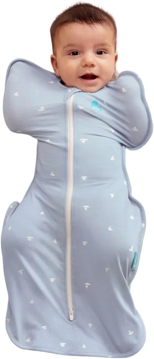 Love to Dream Swaddle Up - Soft Bamboo Fabric Wearable Blanket, Arms Up Position, Medium 8-13 lbs, Boats Mist
