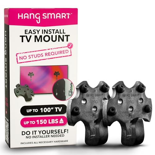 No Stud TV Wall Mount Heavy Duty Bracket for 19-100 Inch TVs - Holds 150 lbs