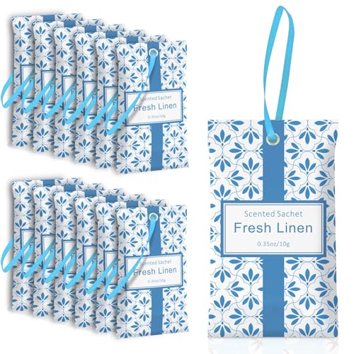 Linen Scented Sachets for Drawers and Closets, 14-Pack Home Fragrance Bags
