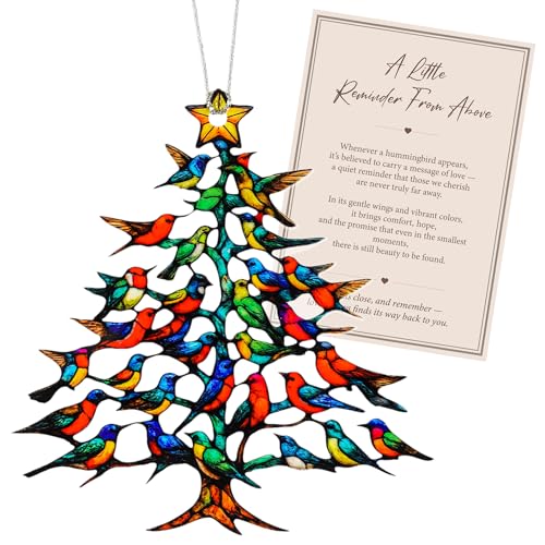 RUSATEN Hm Tree Hummingbird Christmas Ornament Gift for Women & Mom with Story Card