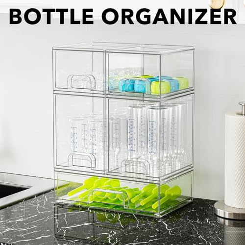 Clear Acrylic Storage Drawers 5-Pack Stackable Organizer Station