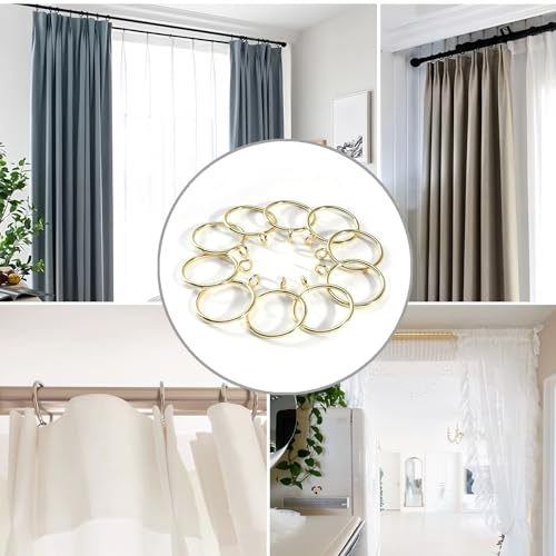 Gold Metal Curtain Rings - 1 Inch Inner Diameter, Set of 24
