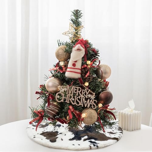 AtiMing Black White Cow Print Plush Christmas Tree Skirt 24 Inches Small