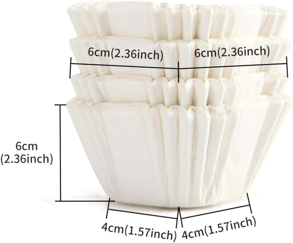 Skiennix White Cupcake Liners - 100 Count Square Baking Cups, Food Grade & Grease Resistant