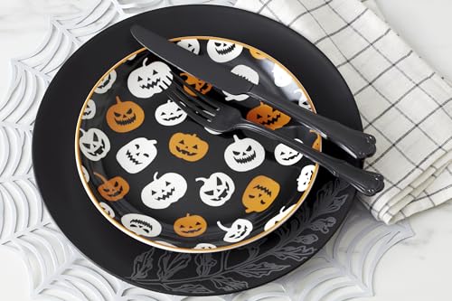 Halloween 8-Inch Porcelain Accent Plate Set, 4-Piece Appetizer Set