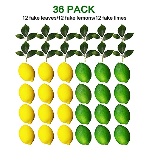 Artificial Lemons and Limes Set - 24 Pcs Faux Fruit Decor