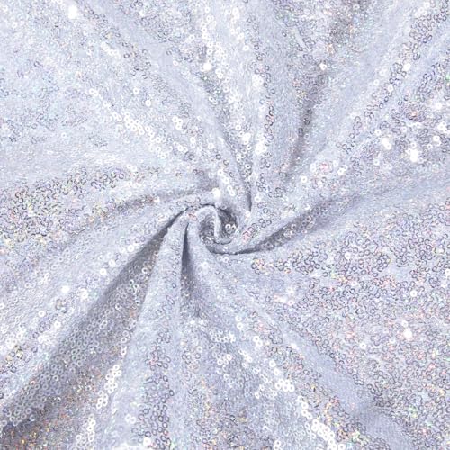 B-COOL 4 Pack Silver Sequin Table Runners 12x72 Inch for Wedding & Party Decor