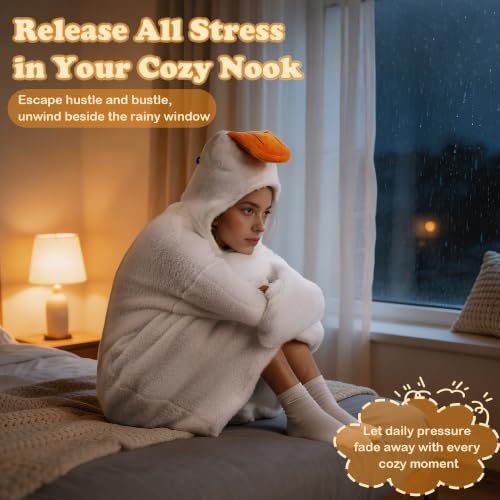 Oversized Goose Blanket Hoodie - Wearable Duck Pajama Onesie for Adults