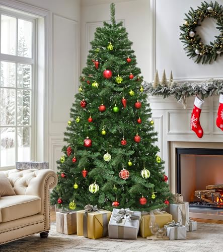 DWVO 9ft Green Spruce Artificial Christmas Tree with 2028 Tips