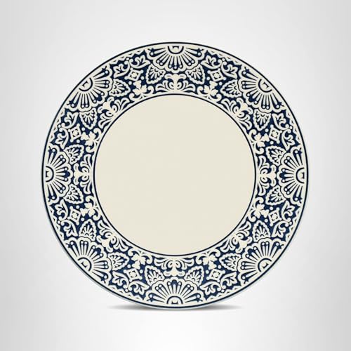 Fortessa Havana Vitrified China Coupe Rimless Plate 4 Pack, Blue, Dinner Plate, 10.75 Inche
