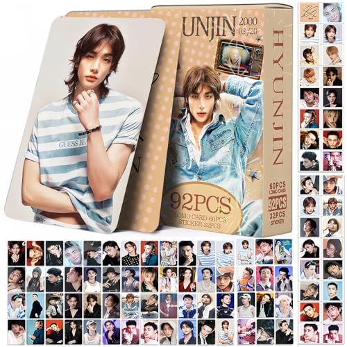 60pcs K-Pop Photocard Set with 32pcs Mini Stickers, 3.5 x 2.5 Inch