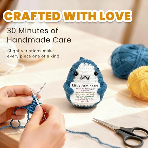 Crochet Shark Emotional Support Plush - Handmade Comfort Gift