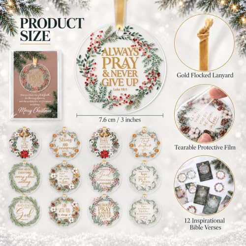 Thyle 24 Set Christian Ornaments with Cards Bible Verses - Classic Style, 24/Classic
