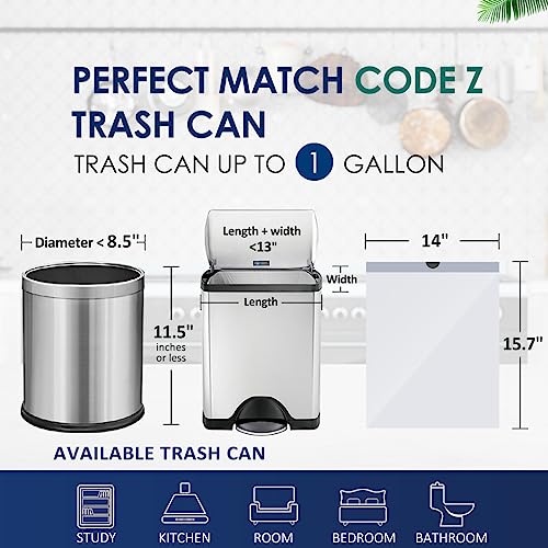 1 Gallon Small Drawstring Trash Bags (100 Count) - White Waste Liners