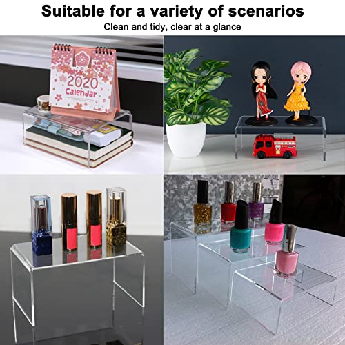 Clear Acrylic Display Risers - 6-Piece Set for Figures, Desserts, and Decor