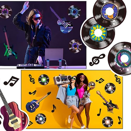 40-Piece Music Party Decoration Set: Musical Notes, Records, and Guitars