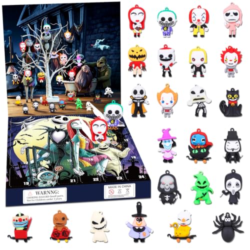 Halloween Advent Calendar 2026 with 24 Spooky Collectible Figurines - Horror Character Miniatures for Holiday Decor