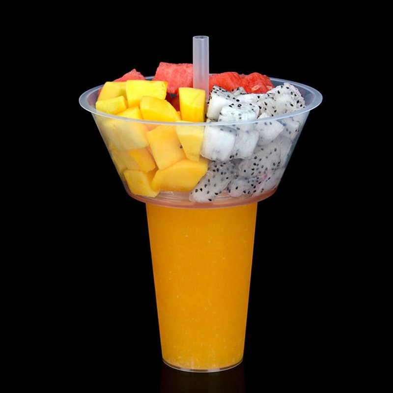 Hemoton 5 Sets Reusable Snack Containers with Tumbler and Snack Bowl Combo for Fries Chips and Drinks - Portable Cup Combination for Home Dining and Entertaining