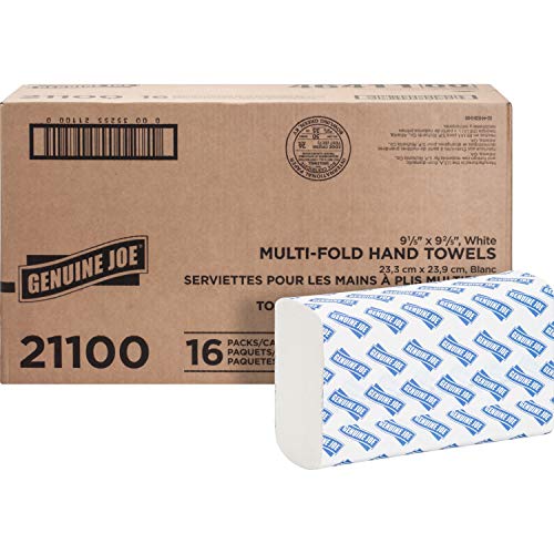 White 1-Ply Multifold Paper Hand Towels - 250 Sheets/Pack, 16 Count