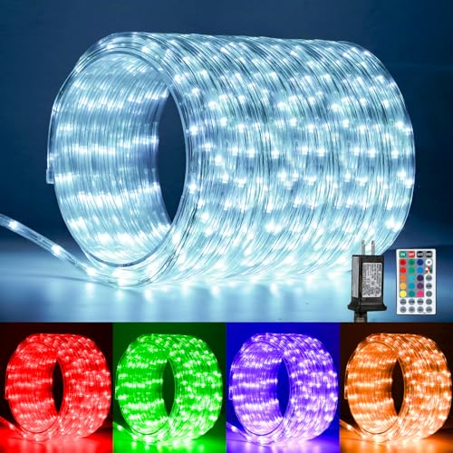 26ft LED Rope Lights, Color Changing Outdoor Waterproof Lights with Remote