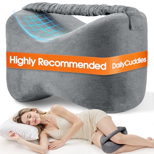 Ergonomic Memory Foam Knee Pillow for Side Sleepers - Grey