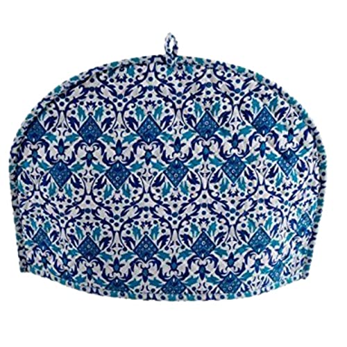 Quilted Tea Cozy for Teapots - Sky Blue Floral Fabric Kettle Cover
