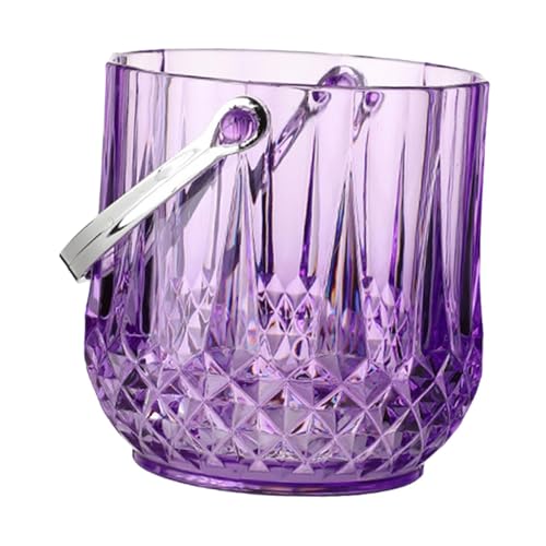 Violet Round Acrylic Ice Bucket for Drinks, Wine & Cocktails - Chilling Tub