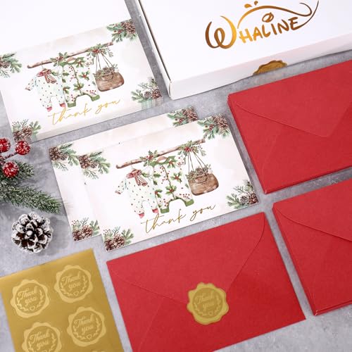 Christmas Baby Shower Thank You Cards with Envelopes & Stickers - 50 Pack