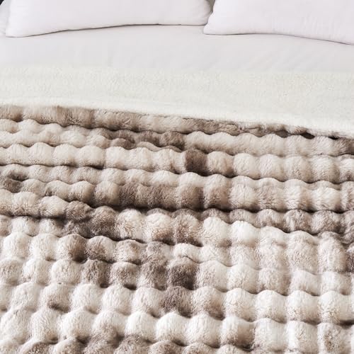 50x60 Ultra-Soft Faux Fur Throw Blanket, Reversible Sherpa Tie Dye Blanket