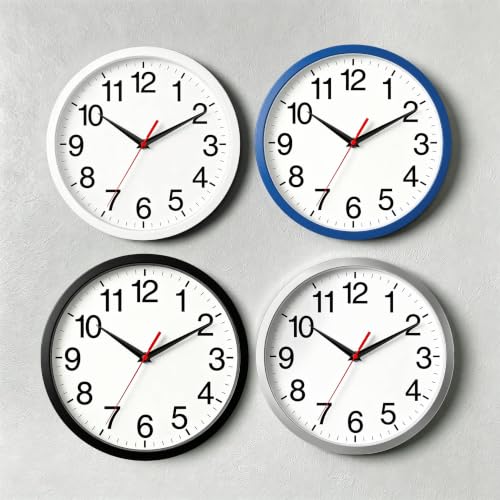 10-Inch Silent Wall Clock - Non-Ticking Battery Operated Analog Clock