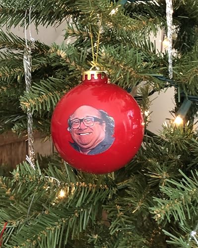 Danny DeVito Christmas Ornament - Funny Frank Reynolds Holiday Decor, 3.25 Inch Red with Gold Loop