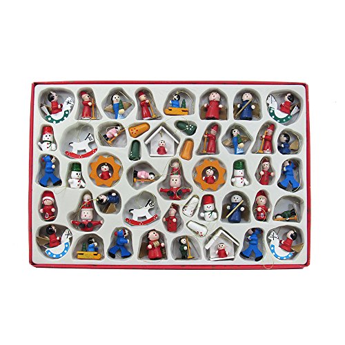 Kurt Adler Petite Treasures Wooden Mini Ornament Set of 48