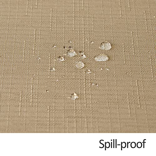 Rectangle Slubby Textured Tablecloth Waterproof Spillproof Wrinkle