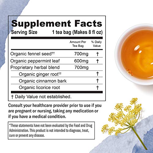 Numi Organic Congest Away Tea, 16 Tea Bags (Pack of 3), Fennel, Peppermint, Ginger and Licorice, Caffeine Free