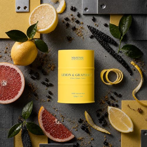 Lemon Grapefruit Scented Soy Candle - 11.3oz Organic & Non-Toxic