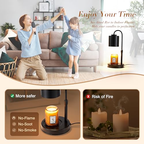 Adjustable Electric Candle Warmer Lamp with Timer & Dimmer