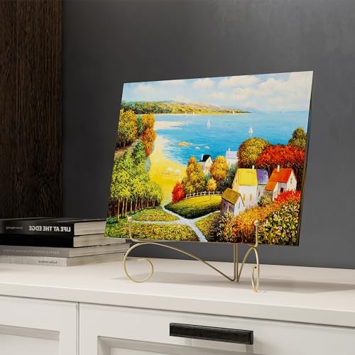 6 Inch Foldable Gold Iron Display Stand for Plates, Photos, and Art Pieces