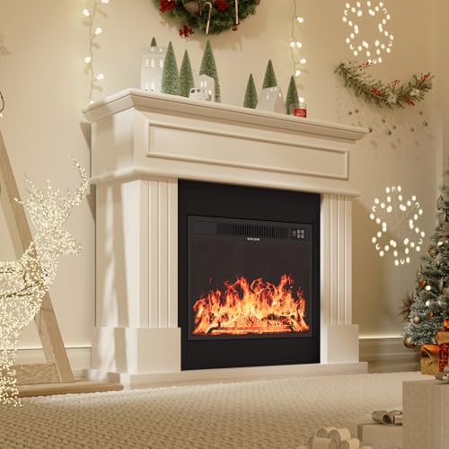 43-Inch Electric Fireplace TV Stand with Mantel and Remote Control