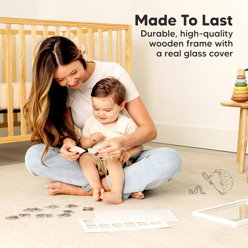 My First Year Baby Photo Frame - 12 Month Milestone Picture Frame (Alpine White)