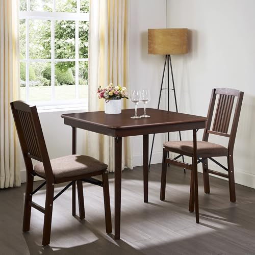 32x32 Solid Hardwood Square Folding Table, Espresso Finish