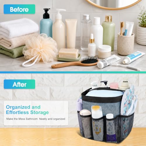 Mesh Shower Caddy Portable 9 Pockets - Large Capacity Hanging Toiletry Bag