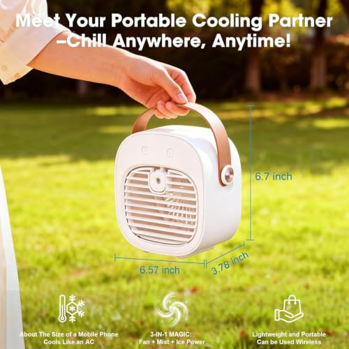 6000mAh Rechargeable Portable Mini Air Conditioner and Mist Fan