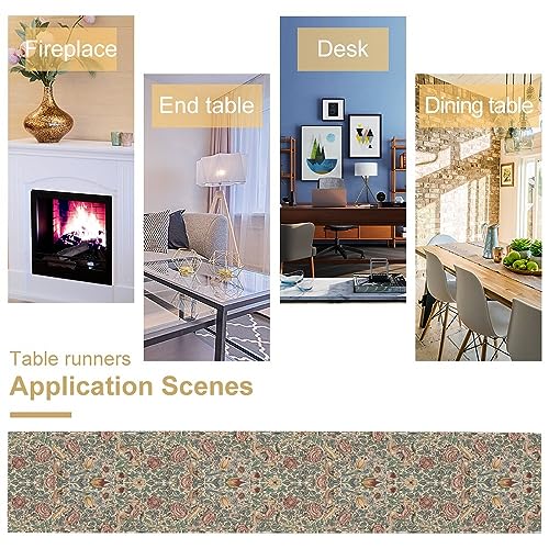 William Morris Table Runner 13x90in (Variation W13"x L90"), JanJCurt Original Design Rustic Ethnic Print