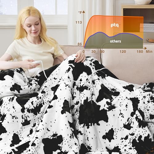 Electric Heated Throw Blanket, 50x60 Soft Sherpa Flannel with 6 Heat Levels