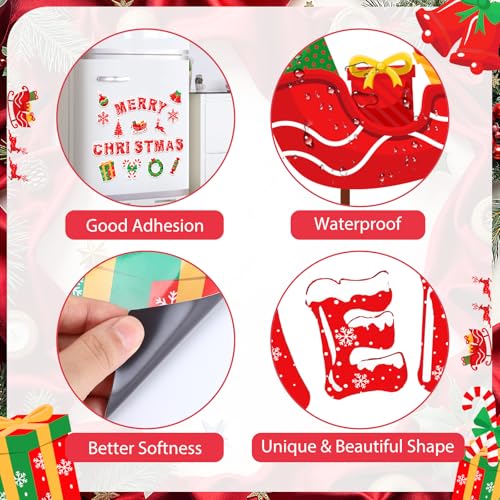 Merry Christmas Dishwasher Magnets 12pc Set – Reusable PVC Kitchen Refrig Door Decor