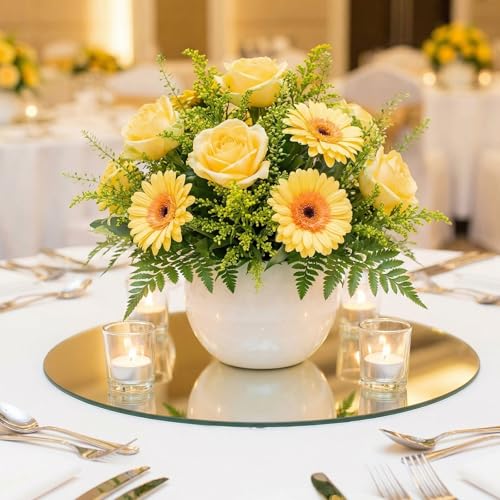 36-Pack 12-Inch Round Mirror Centerpieces for Weddings and Party Decor